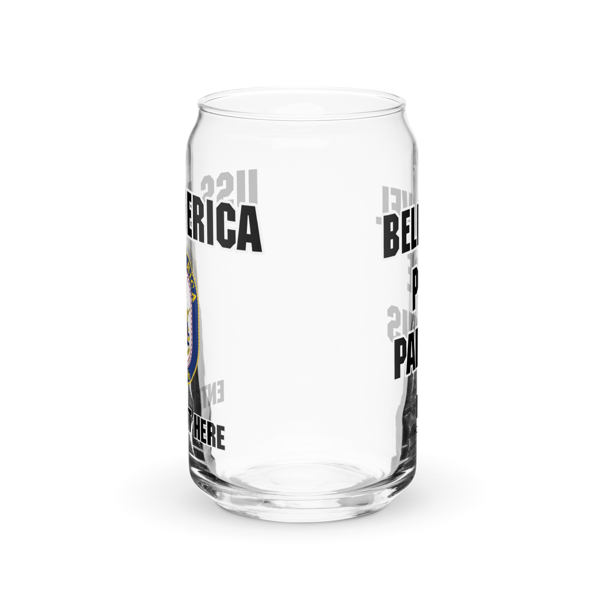 Customizable USS AMERICA Can-shaped glass