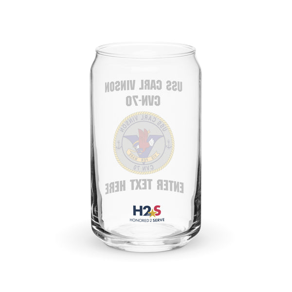 Customizable USS CARL VINSON Can-shaped glass