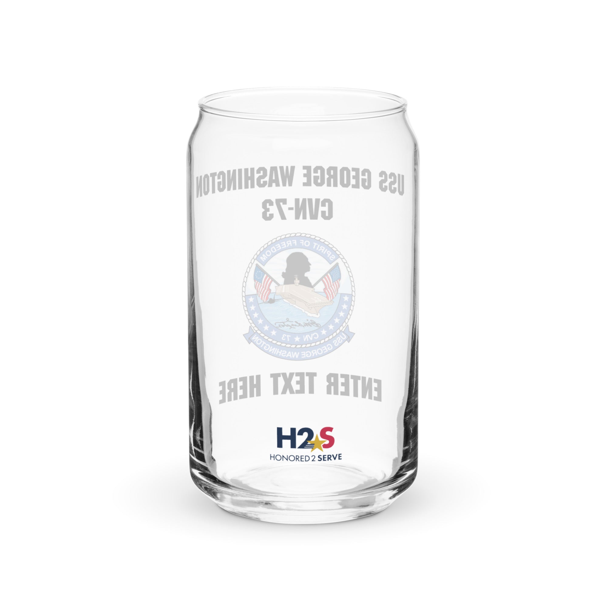 Customizable USS GEORGE WASHINGTON Can-shaped glass