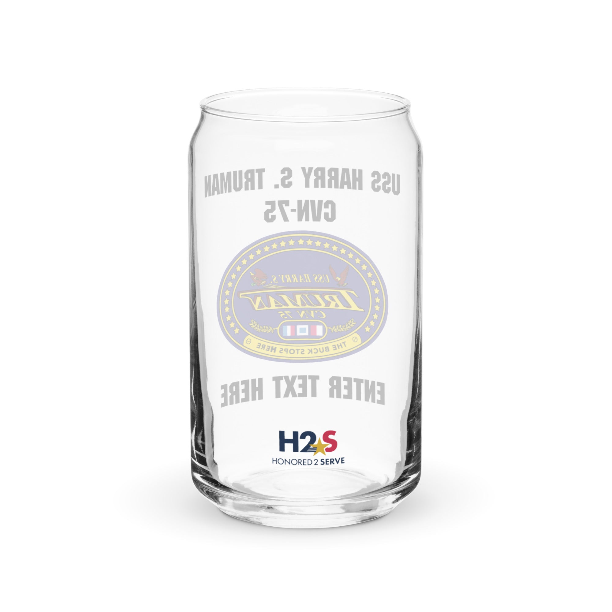 Customizable USS HARRY S. TRUMAN Can-shaped glass