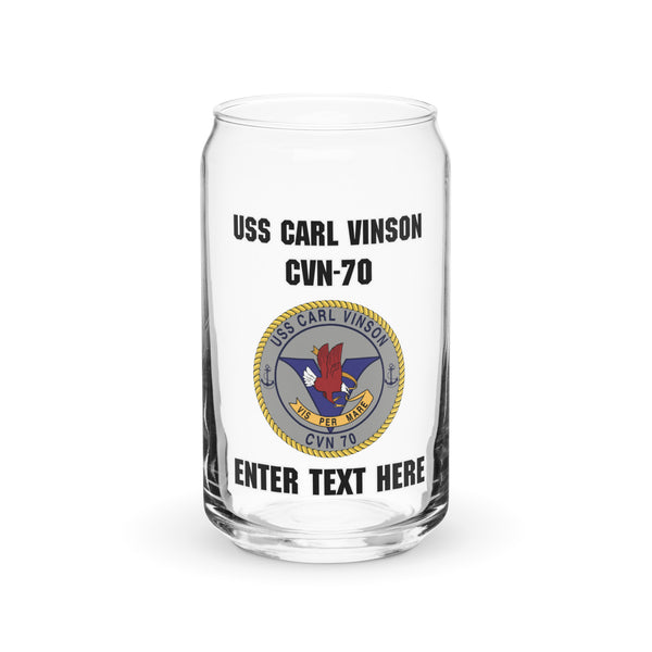 Customizable USS CARL VINSON Can-shaped glass