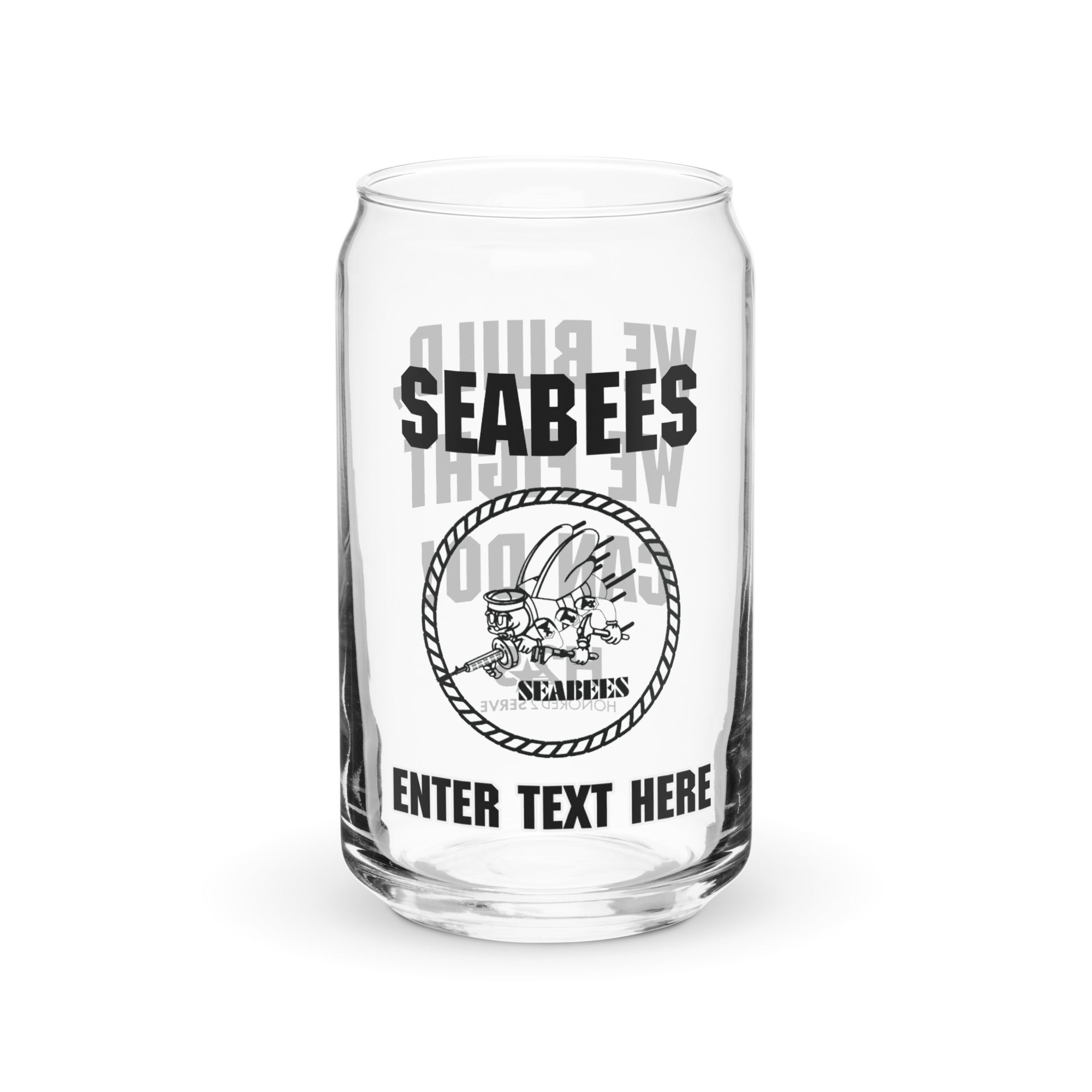 US NAVY SEABEES Customizable Can-shaped glass