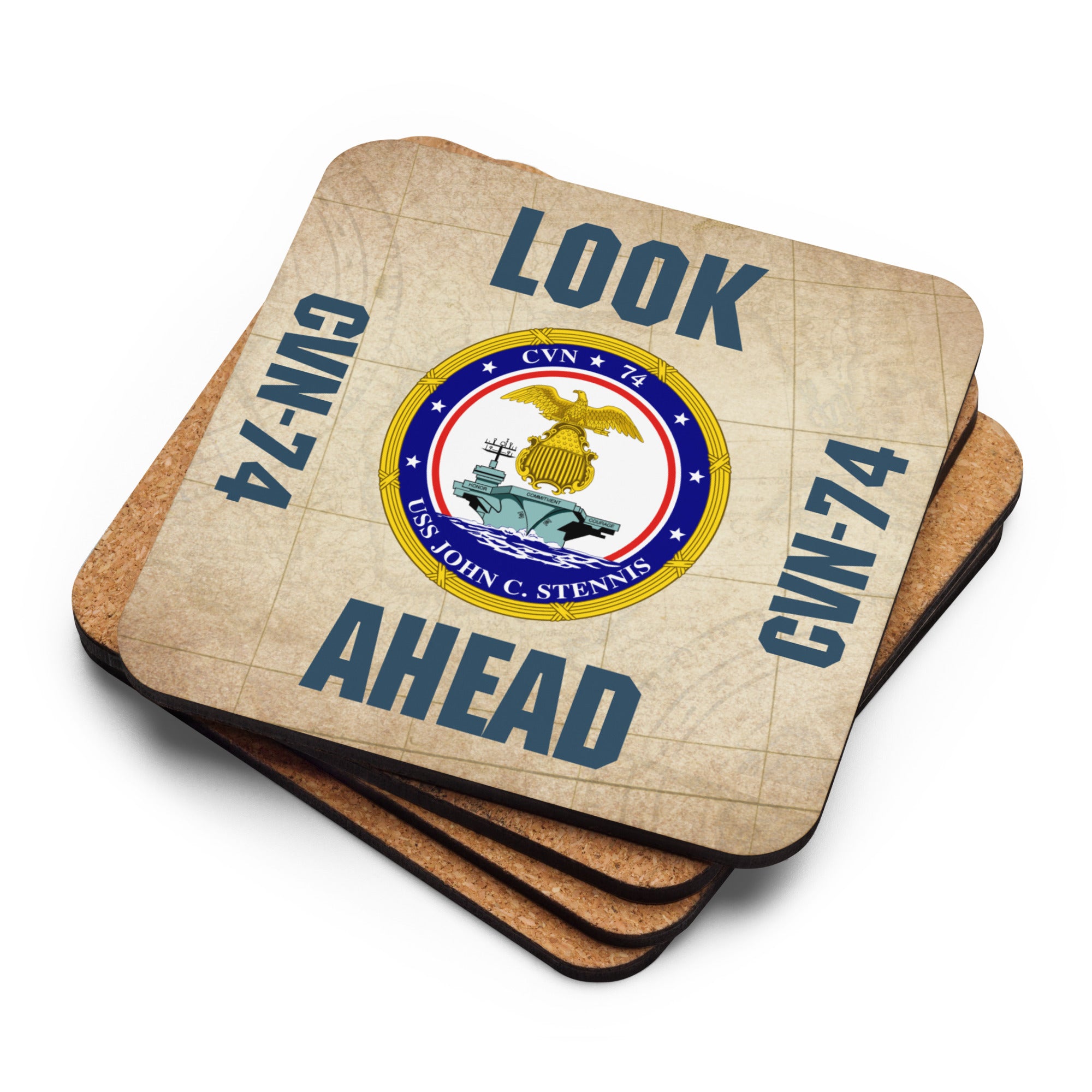 USS JOHN C. STENNIS Cork-back coaster