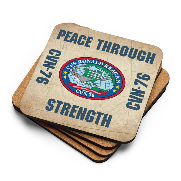 USS RONALD REAGAN Cork-back coaster