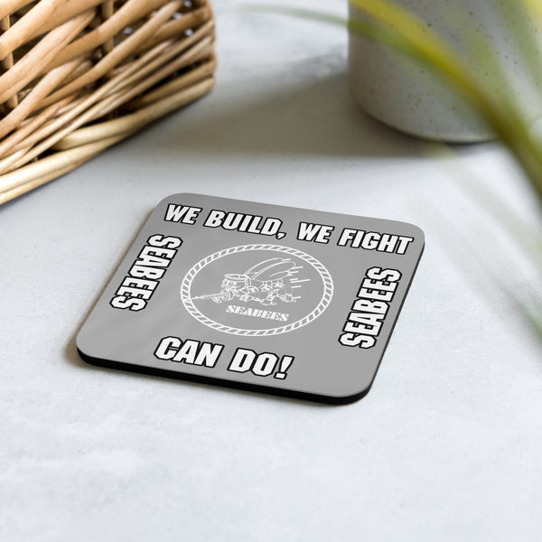 US SEABEES Cork-back coaster