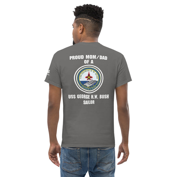 Customizable Navy Mom/Dad USS GEORGE H.W. BUSH Unisex classic tee