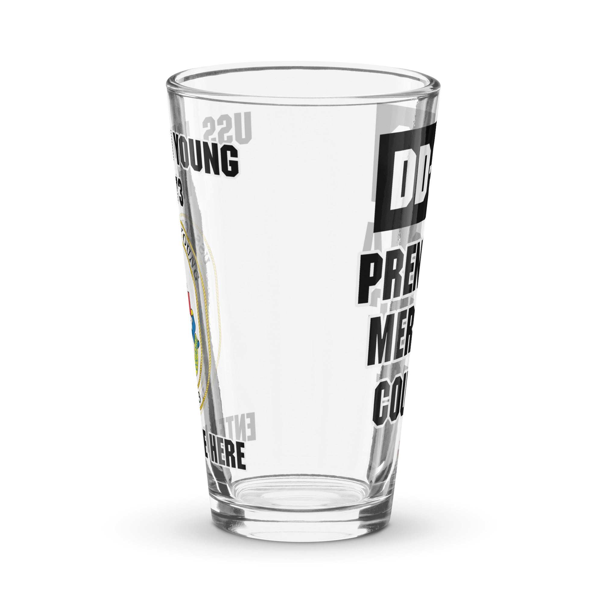 Customizable USS JOHN YOUNG Shaker pint glass