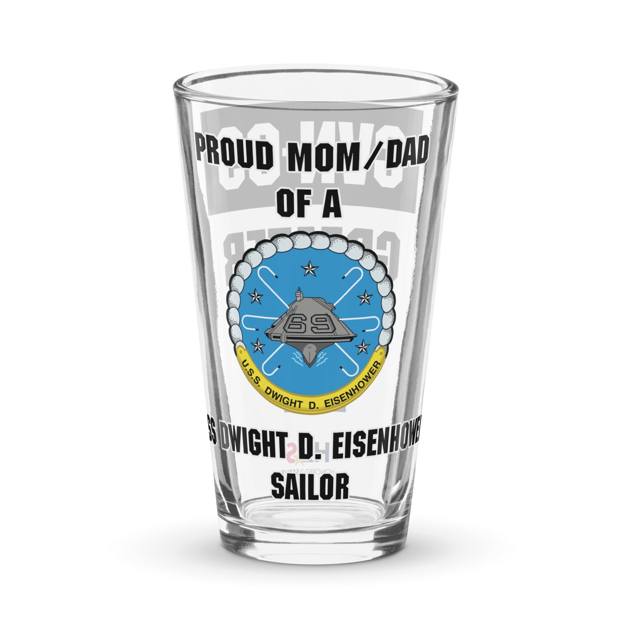 Customizable USS DWIGHT D. EISENHOWER Shaker pint glass