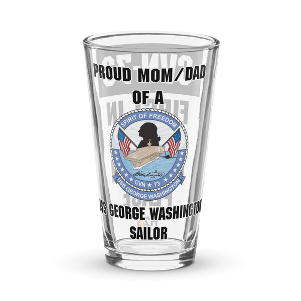 Customizable USS GEORGE WASHINGTON Shaker pint glass