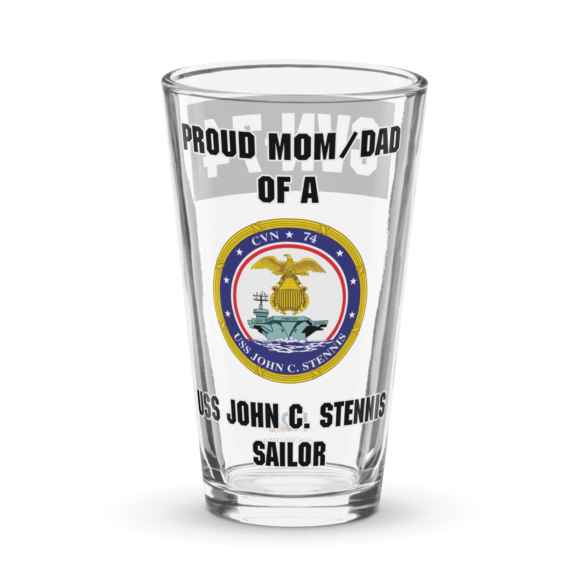 Customizable USS JOHN C. STENNIS Shaker pint glass