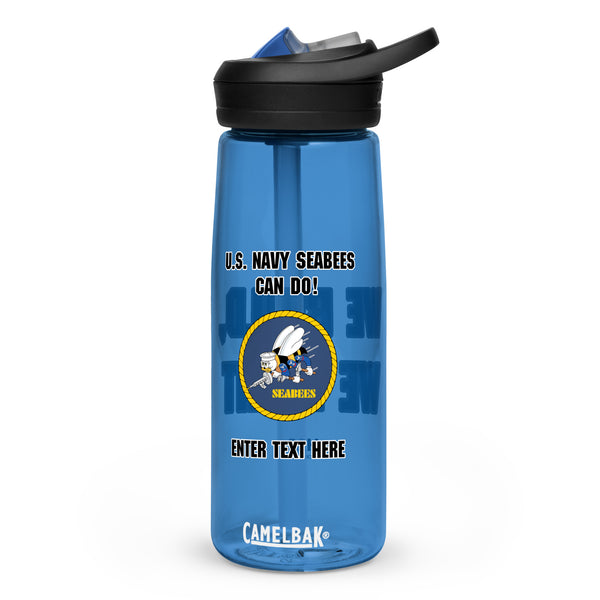 Customizable U.S. Navy SEABEES Sports water bottle
