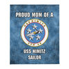 USS NIMITZ Proud Mom Throw Blanket