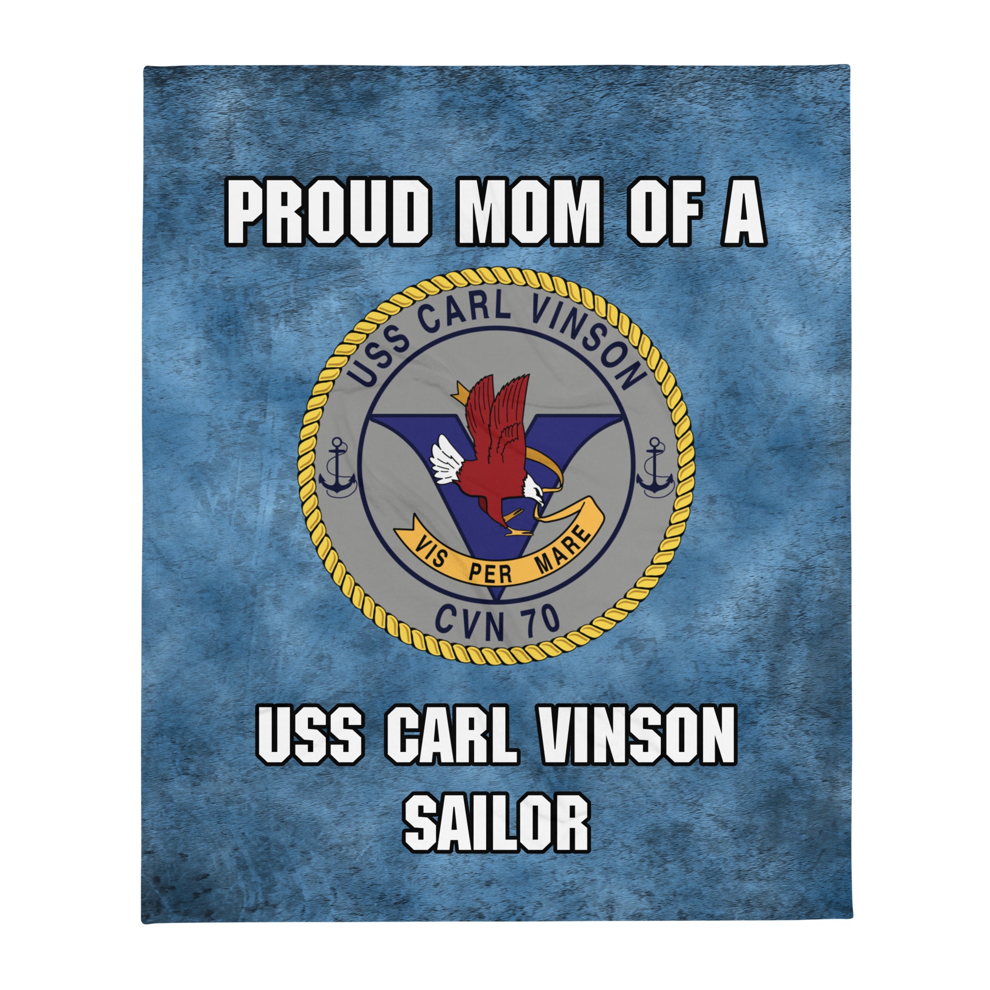 USS CARL VINSON Proud Mom Throw Blanket