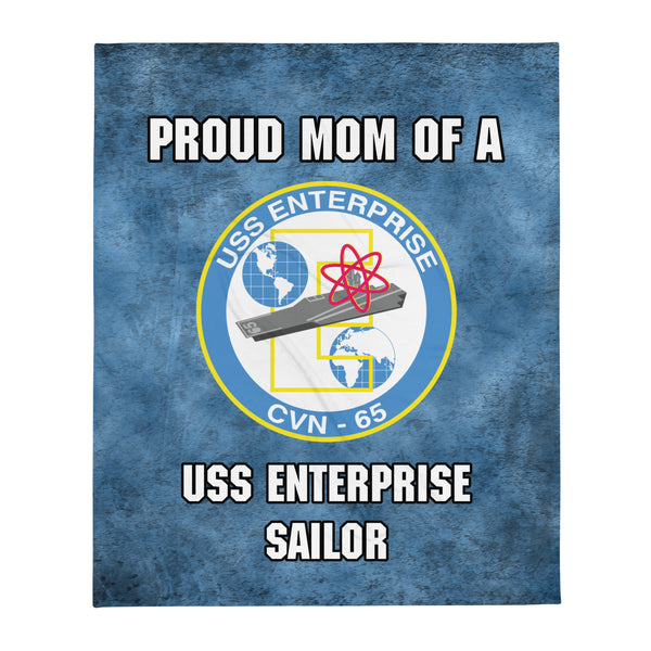 USS ENTERPRISE Proud Mom Throw Blanket