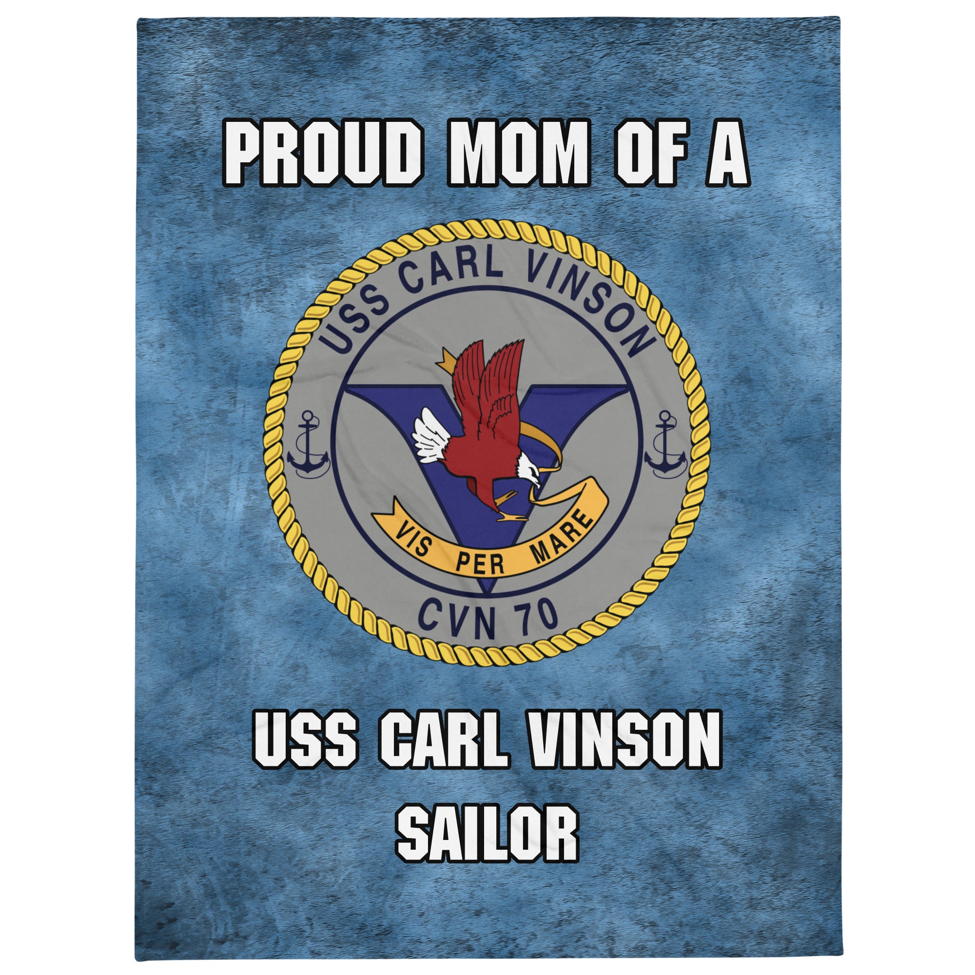 USS CARL VINSON Proud Mom Throw Blanket