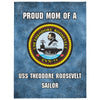 USS THEODORE ROOSEVELT Proud Mom Throw Blanket