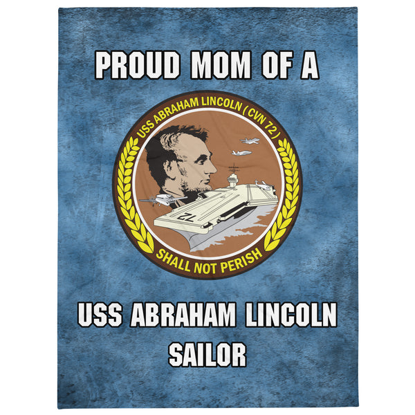 USS ABRAHAM LINCOLN Proud Mom Throw Blanket