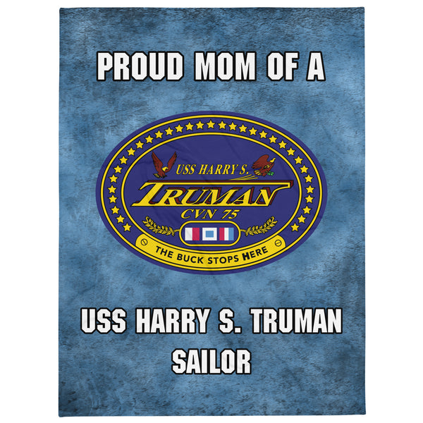 USS HARRY S. TRUMAN Proud Mom Throw Blanket
