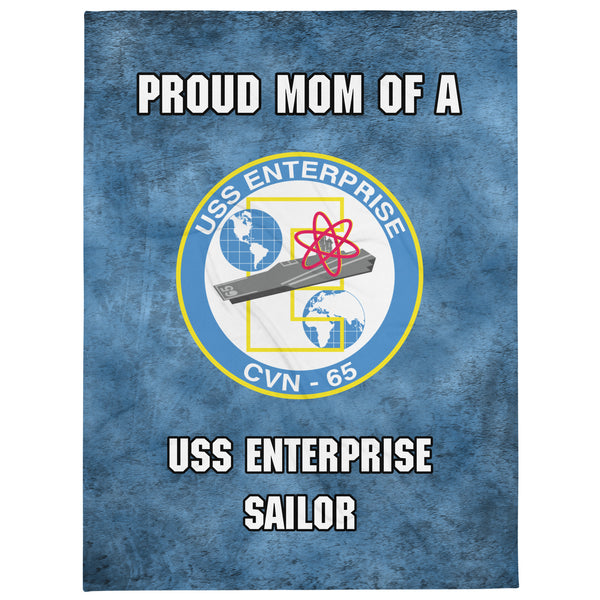 USS ENTERPRISE Proud Mom Throw Blanket