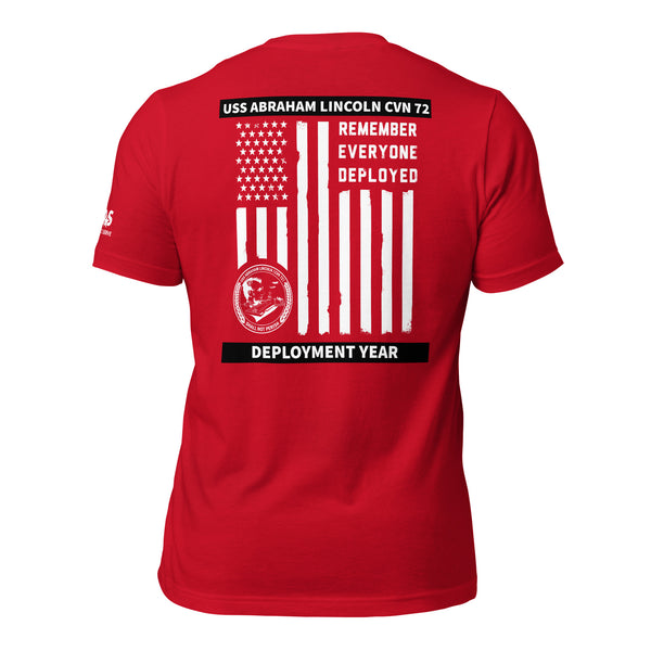 Customizable RED USS ABRAHAM LINCOLN Unisex t-shirt