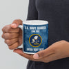 Customizable U.S. Navy SEABEES White glossy mug