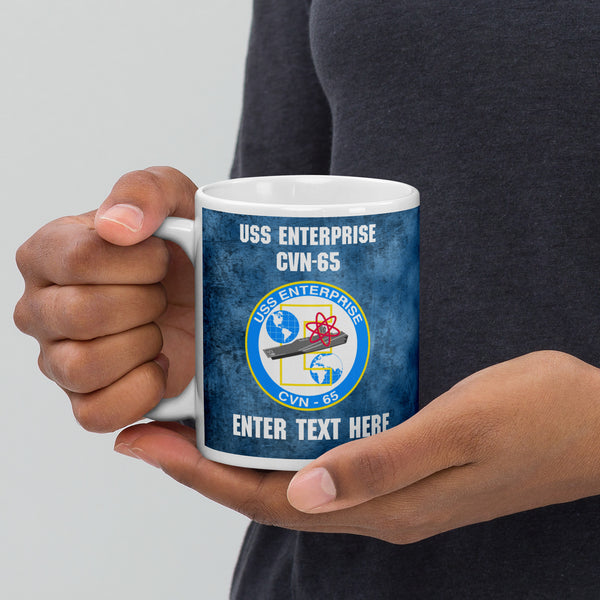 Customizable USS ENTERPRISE White glossy mug