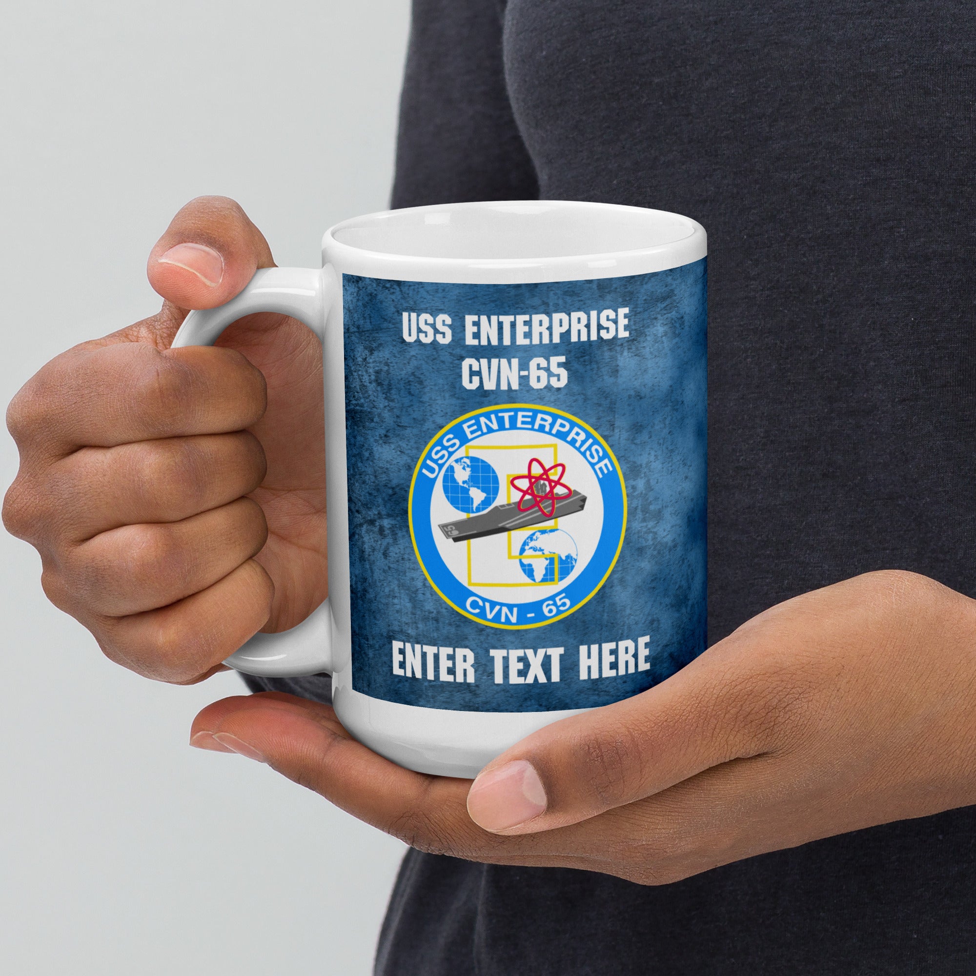Customizable USS ENTERPRISE White glossy mug