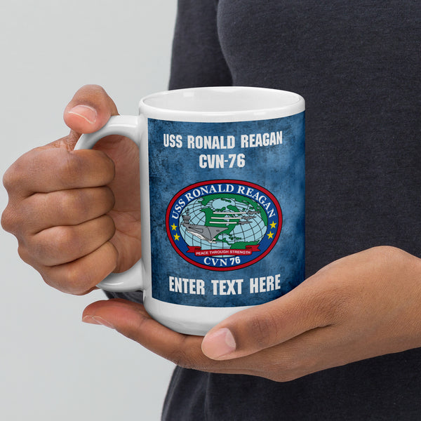 Customizable USS RONALD REAGAN White glossy mug
