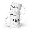 FREE LIFE LLC. White glossy mug
