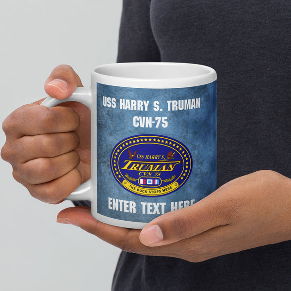 Customizable USS HARRY S. TRUMAN White glossy mug