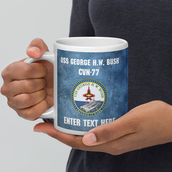 Customizable USS GEORGE H.W. BUSH White glossy mug