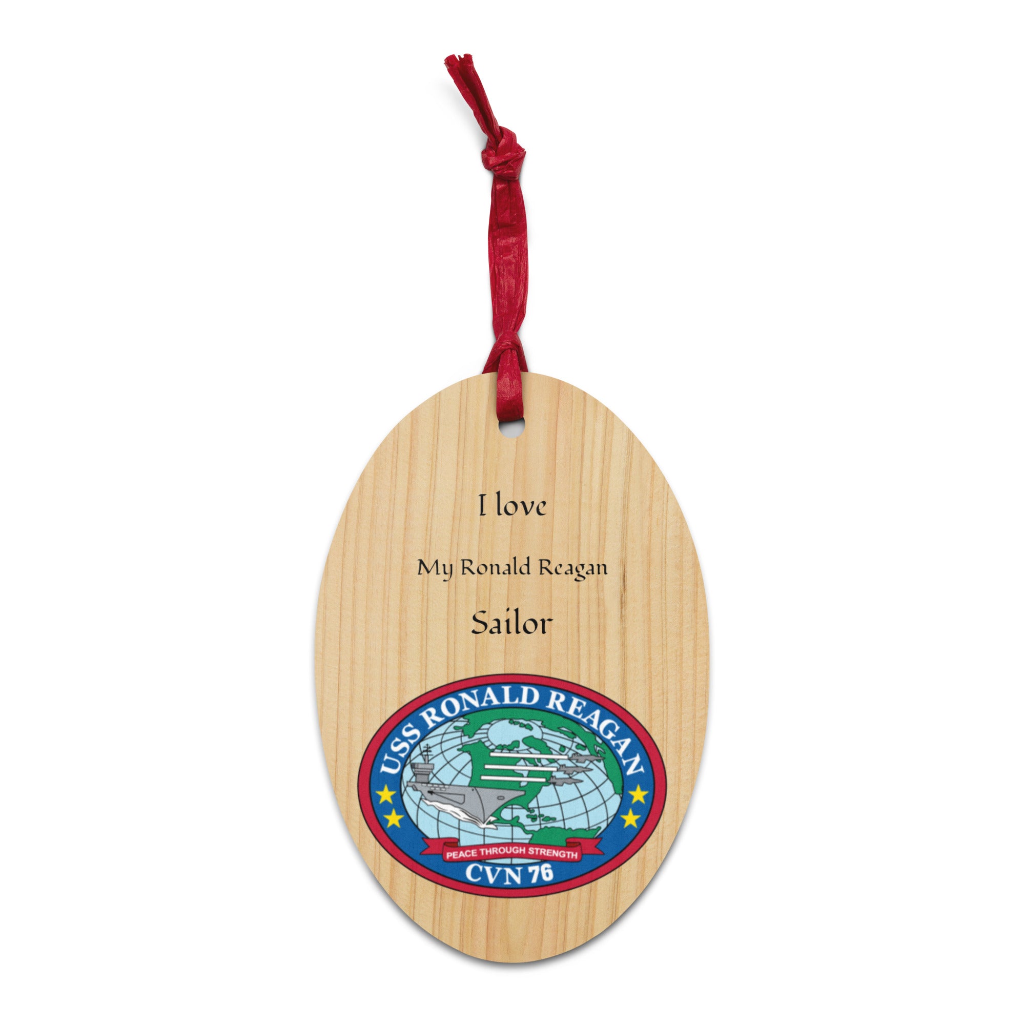 USS RONALD REAGAN Wooden Ornaments