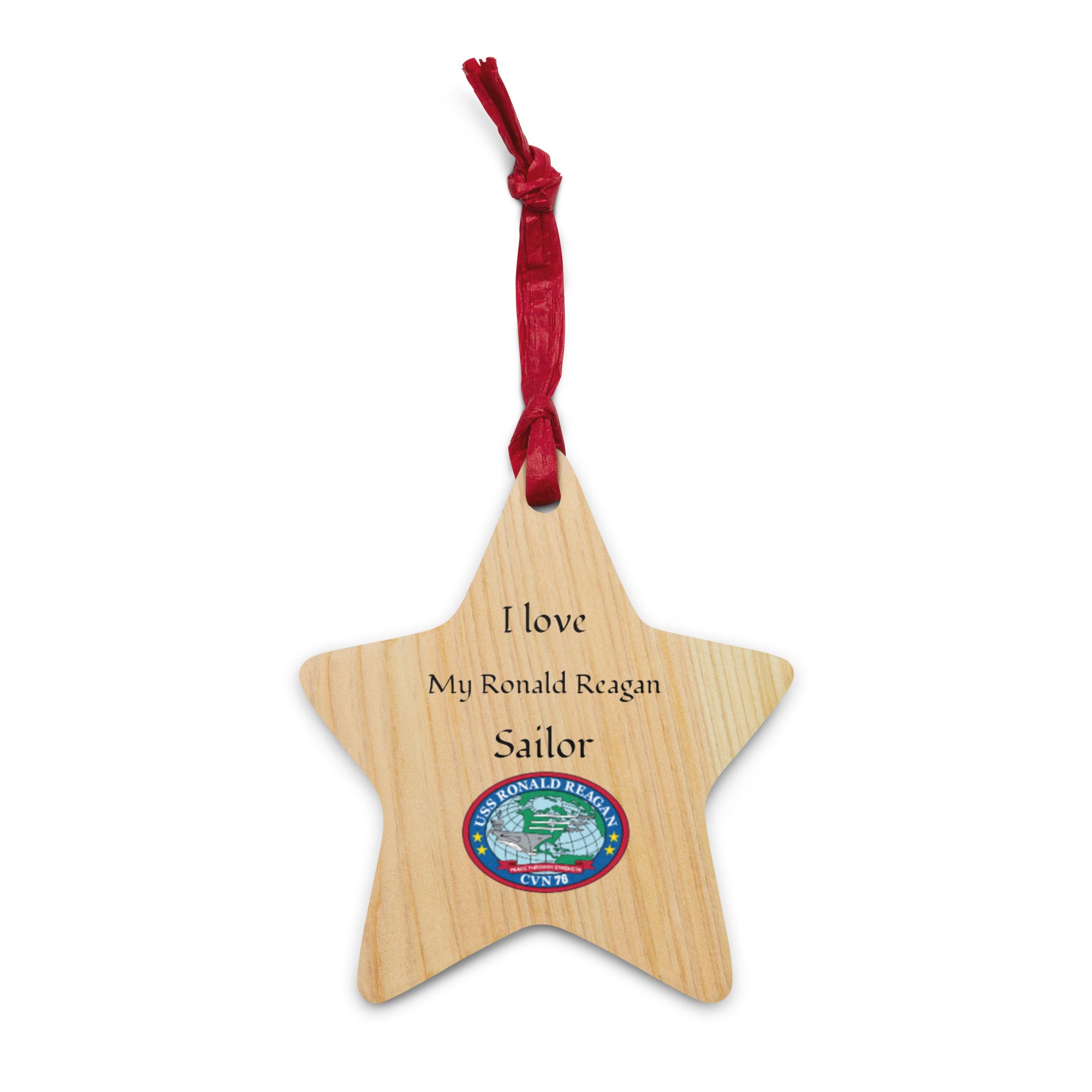 USS RONALD REAGAN Wooden Ornaments